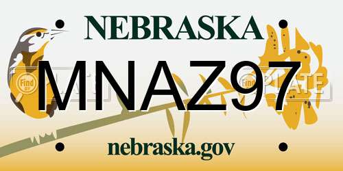 MNAZ97 Nebraska License Plate