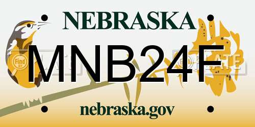 MNB24F Nebraska License Plate