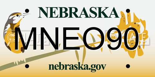 MNEO90 Nebraska License Plate