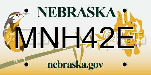 MNH42E Nebraska License Plate