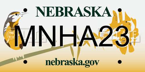 MNHA23 Nebraska License Plate