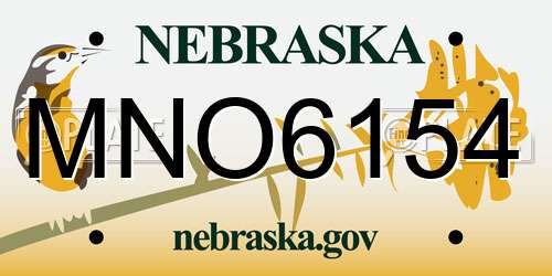 MNO6154 Nebraska License Plate