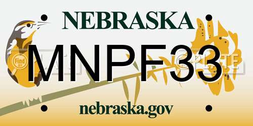 MNPF33 Nebraska License Plate