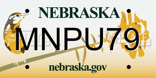 MNPU79 Nebraska License Plate