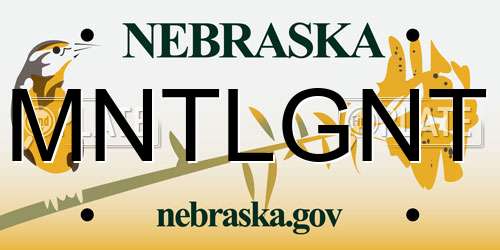 MNTLGNT Nebraska License Plate
