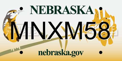 MNXM58 Nebraska License Plate