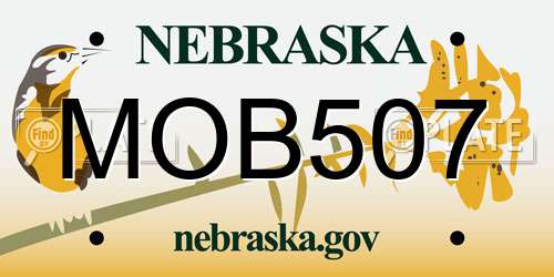 MOB507 Nebraska License Plate