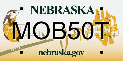 MOB50T Nebraska License Plate