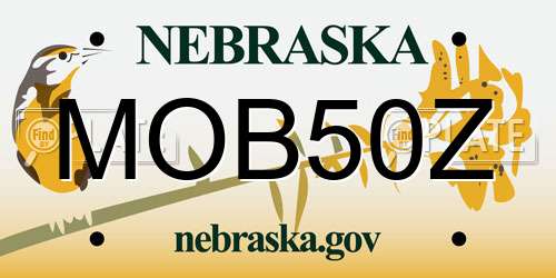 MOB50Z Nebraska License Plate
