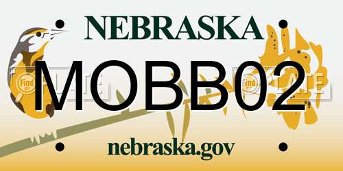 MOBB02 Nebraska License Plate