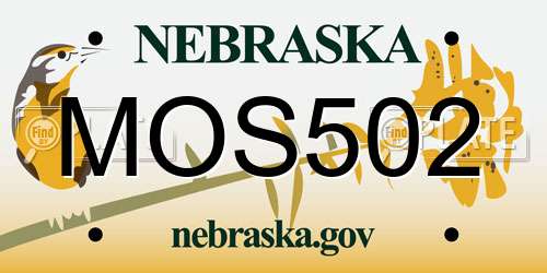 MOS502 Nebraska License Plate