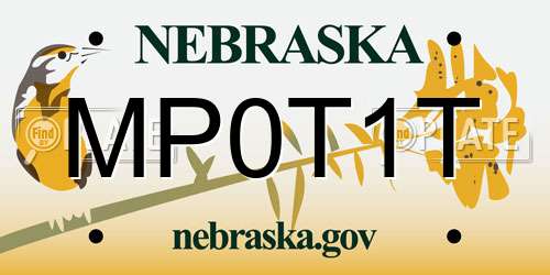 MP0T1T Nebraska License Plate