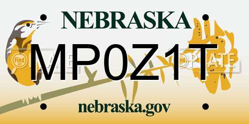 MP0Z1T Nebraska License Plate