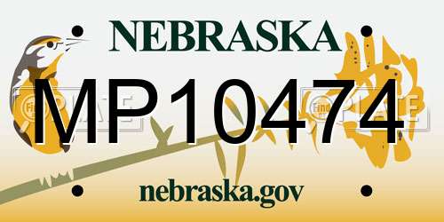 MP10474 Nebraska License Plate