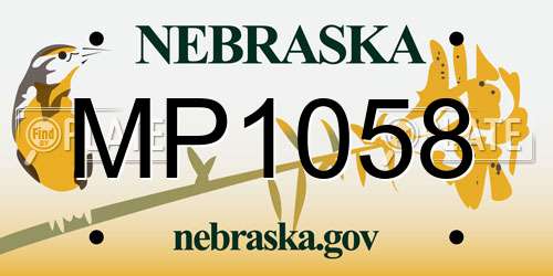 MP1058 Nebraska License Plate