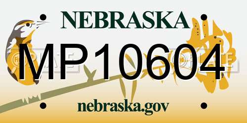 MP10604 Nebraska License Plate