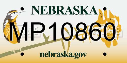 MP10860 Nebraska License Plate