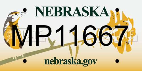MP11667 Nebraska License Plate