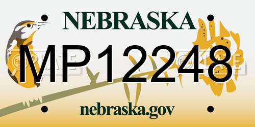 MP12248 Nebraska License Plate