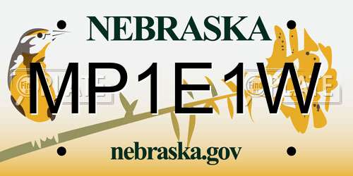 MP1E1W Nebraska License Plate