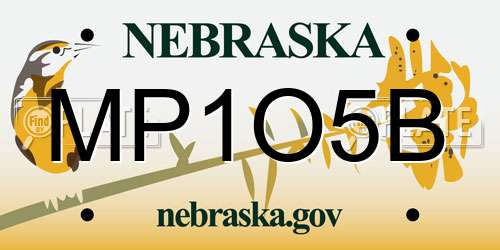 MP1O5B Nebraska License Plate