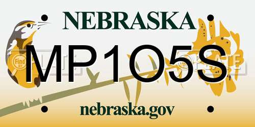 MP1O5S Nebraska License Plate