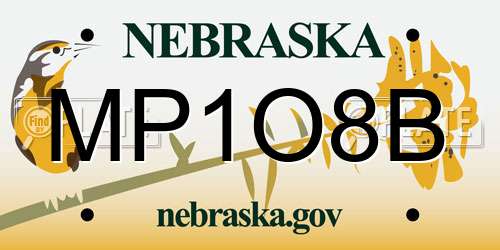 MP1O8B Nebraska License Plate