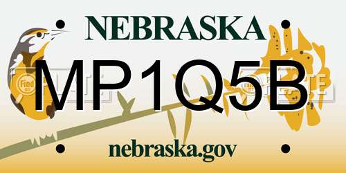 MP1Q5B Nebraska License Plate