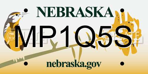 MP1Q5S Nebraska License Plate