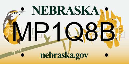 MP1Q8B Nebraska License Plate