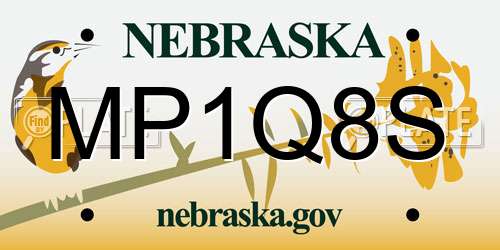 MP1Q8S Nebraska License Plate