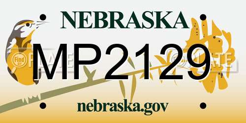 MP2129 Nebraska License Plate