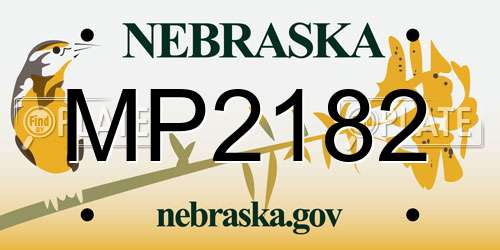 MP2182 Nebraska License Plate