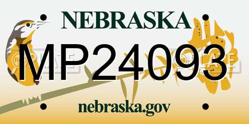 MP24093 Nebraska License Plate