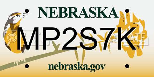 MP2S7K Nebraska License Plate