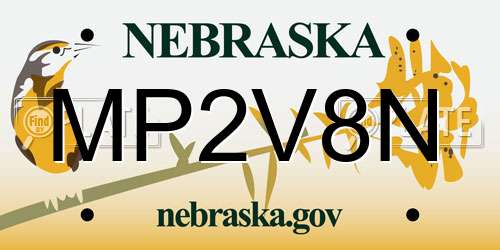 MP2V8N Nebraska License Plate