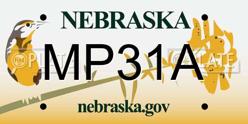 MP31A Nebraska License Plate