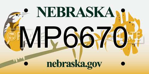 MP6670 Nebraska License Plate