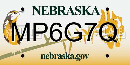 MP6G7Q Nebraska License Plate