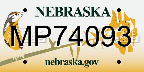 MP74093 Nebraska License Plate