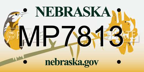 MP7813 Nebraska License Plate