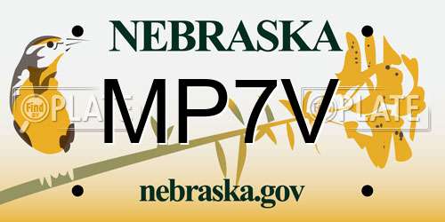 MP7V Nebraska License Plate