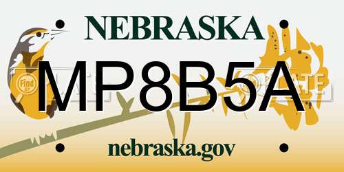 MP8B5A Nebraska License Plate