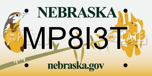 MP8I3T Nebraska License Plate