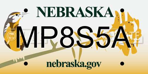MP8S5A Nebraska License Plate