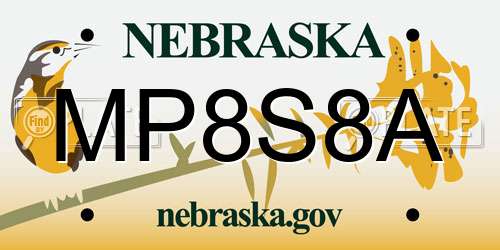 MP8S8A Nebraska License Plate