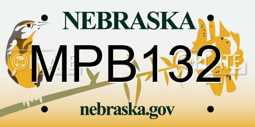 MPB132 Nebraska License Plate
