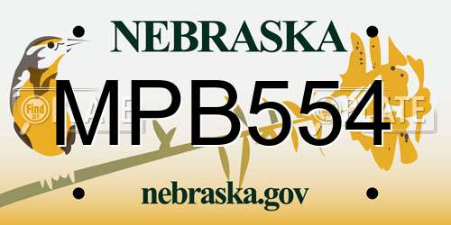 MPB554 Nebraska License Plate