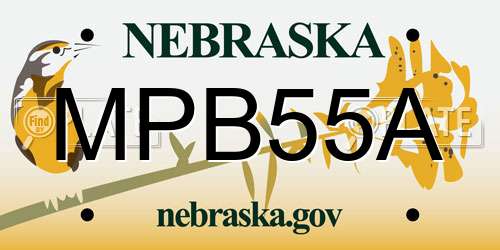 MPB55A Nebraska License Plate