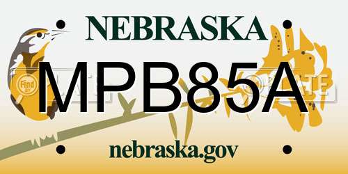 MPB85A Nebraska License Plate